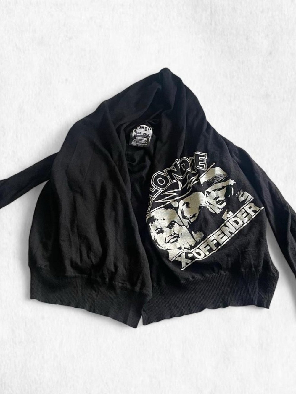Hysteric Glamour Blondie Black with white graphic cardigan